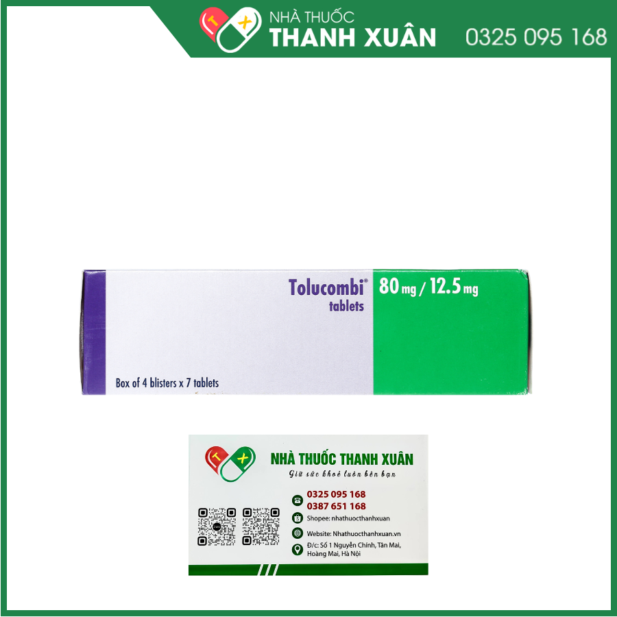 Tolucombi 80mg/12,5 mg Tablets điều trị tăng huyết áp vô căn